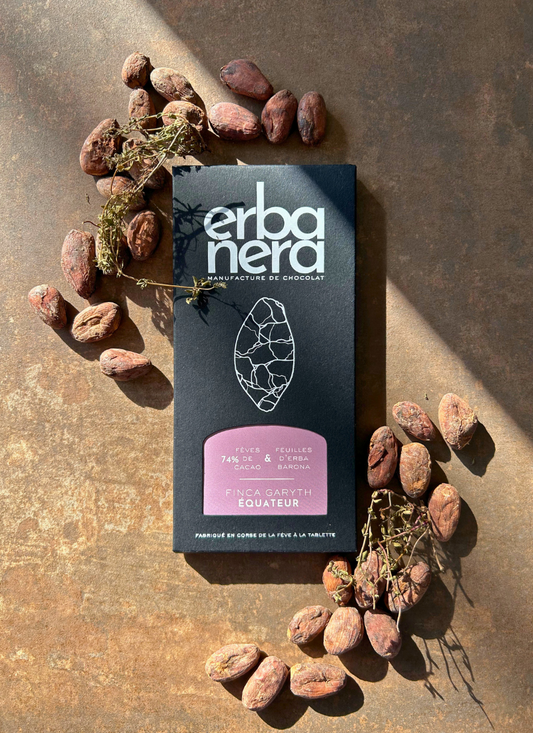 Chocolat noir - Finca Garyth & Erba Barona - 74% - Erba Nera - Manufacture de chocolat